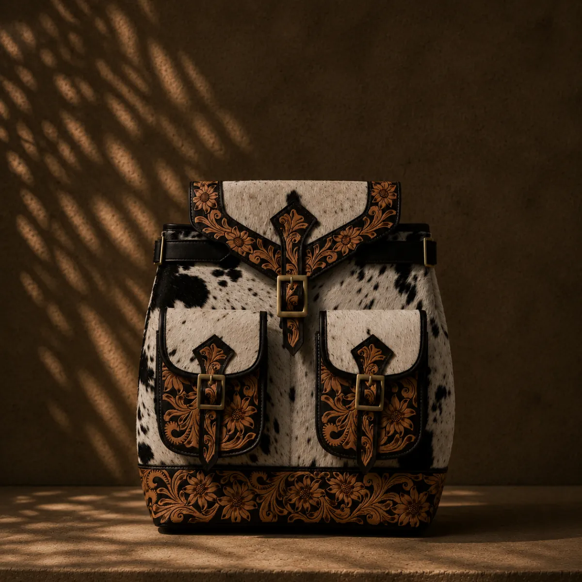 The Artisan Voyager hand-tooled leather backpack by Aesthec