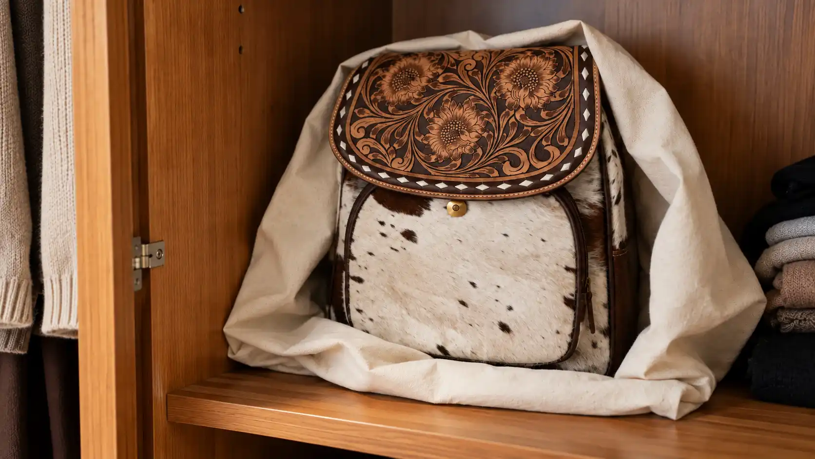 how to store a leather bag